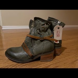 AS98 Leather Boots, Wyatt - Moss Green